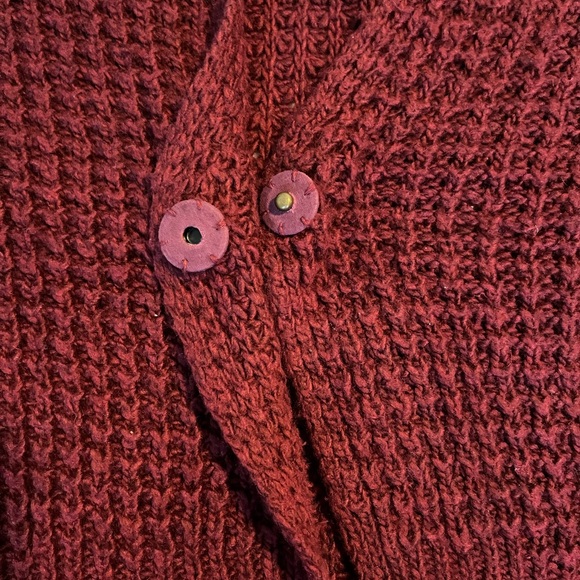 Free People Red Berry Oversized Cardigan Sweater - Picture 5 of 12